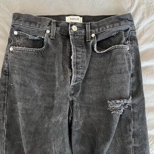 Agolde Midrise Distressed Jeans - Black